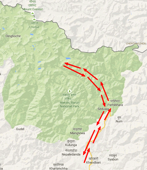 karte makalu trekking